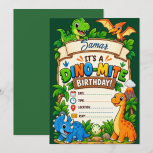 It's a Dino-Mite Birthday Party Customised  Card