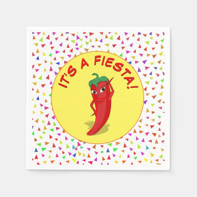 It's A Fiesta With Confetti Pattern Napkin (Front)