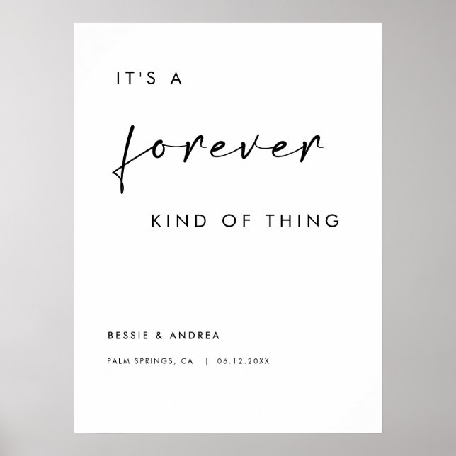 It's a Forever Kind of Thing Wedding Welcome Poster (Front)
