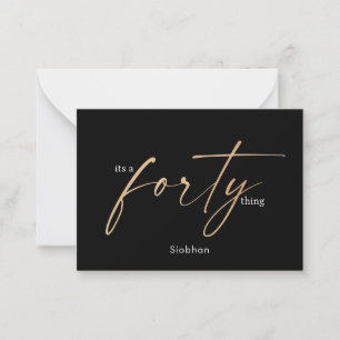 its a forty 40th birthday elegant thank you card
