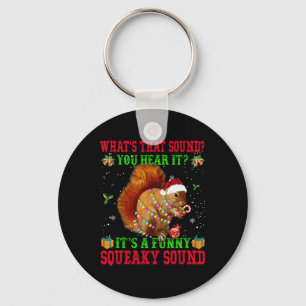 It's A Fun Squeaky Sound Christmas Squirrel  Key Ring