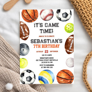 It's A Game Time Soccer Kids Birthday Invitation