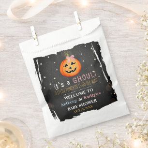It's A Ghoul! Little Pumpkin Halloween Baby Shower Favour Bag