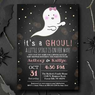 It's A Ghoul! Little Spirit Halloween Baby Shower Invitation