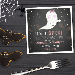 It's A Ghoul! Little Spirit Halloween Baby Shower Napkin