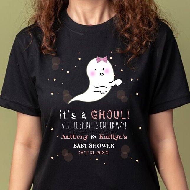 It's A Ghoul! Little Spirit Halloween Baby Shower T-Shirt (Creator Uploaded)