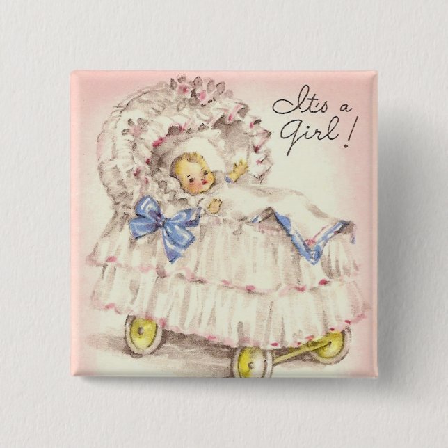It's a girl! 15 cm square badge (Front)