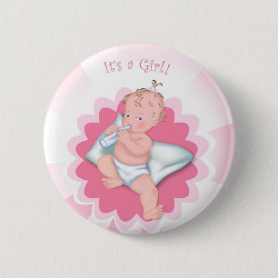 "It's a Girl!" 6 Cm Round Badge