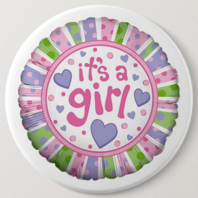 It's a Girl 6 Cm Round Badge (Front)