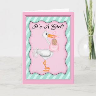 It's a Girl African American  Baby Announcement