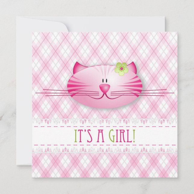 It's A Girl! Announcement card (Front)