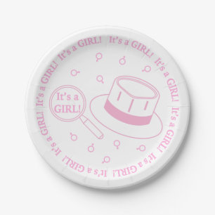 It's a Girl! announcement Paper Plate