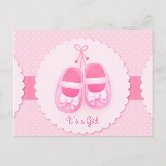 It's A Girl Announcement Postcard (Front)