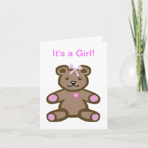 It's a girl - baby congratulations and welcome card