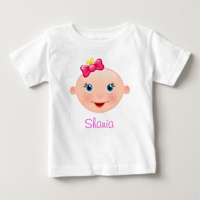 It's a Girl Baby Face Pink T-Shirt (Front)