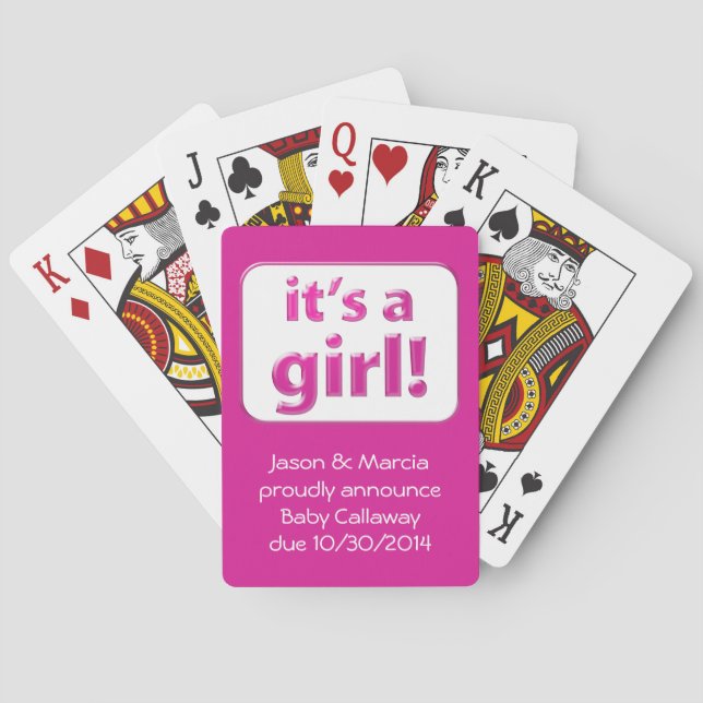 It's a girl! Baby Gender Reveal Cards (Back)