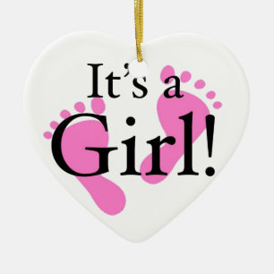 Its a Girl - Baby, Newborn, Baby Shower Ceramic Tree Decoration
