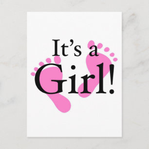 Its a Girl - Baby, Newborn, Baby Shower Invitation Postcard