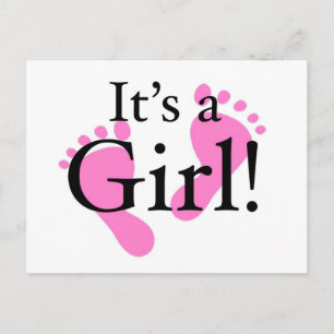 Its a Girl - Baby, Newborn, Baby Shower Invitation Postcard