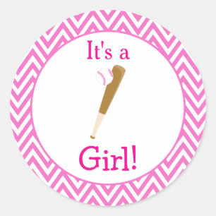 'It's a Girl' Baby Shower Classic Round Sticker