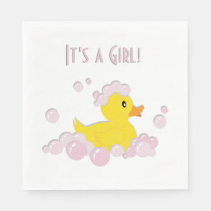It's a Girl Baby Shower Duck Napkin