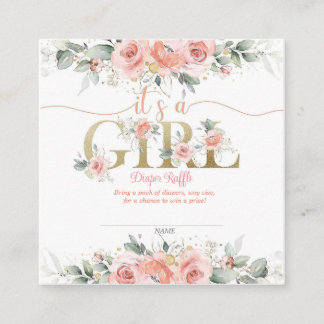 its a girl  baby shower Enclosure Card