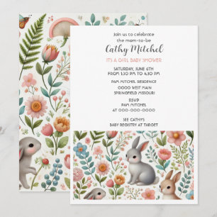 Its A Girl Baby Shower Floral Invitation