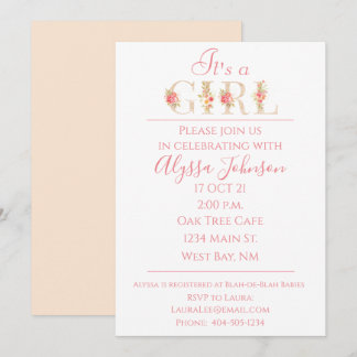 It's a Girl Baby Shower Invitation