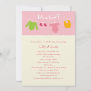 It's A Girl Baby Shower Invitation
