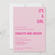 It's a GIRL Baby Shower Invitation