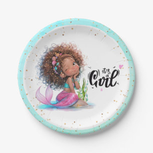 It's a Girl Baby Shower Little Mermaid Paper Plate