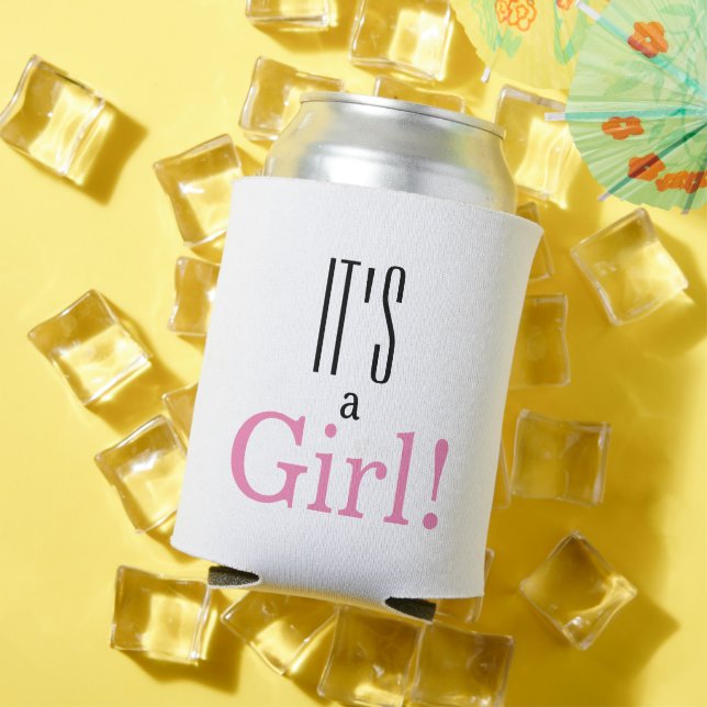 It's a Girl! Baby Shower Party Favour Can Cooler (In Situ Summer)