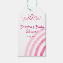 ITS A GIRL BABY SHOWER PINK RAINBOW PASTEL RETRO
