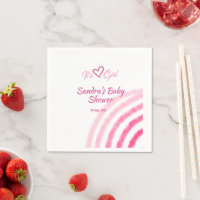 ITS A GIRL BABY SHOWER PINK RAINBOW PASTEL RETRO