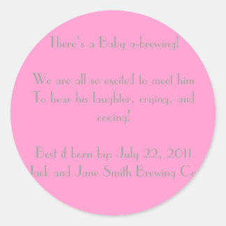 It's a Girl!  Baby shower tea party Classic Round Sticker