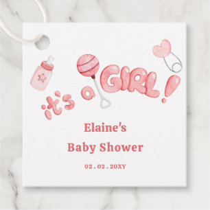 Its a Girl Baby Things Pink Girl Baby Shower Favour Tags