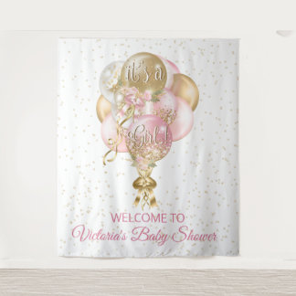 Its a Girl Balloon Baby Shower XL Backdrop Tapestry