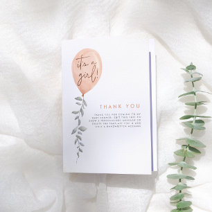 Its A Girl Balloon Greenery Baby Shower Thank You