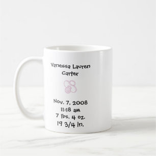 It's a Girl Birth Announcement Mug (dark skin)