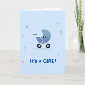 Its a girl (blue card) holiday card