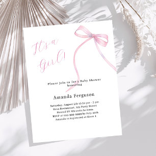 It's a girl bow elegant Baby Shower invitation