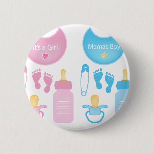 its a girl boy 6 cm round badge