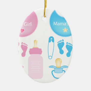 its a girl boy ceramic ornament