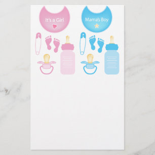 its a girl boy stationery
