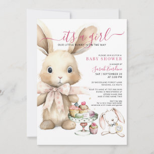 It's A Girl Bunny Baby Shower Invitation