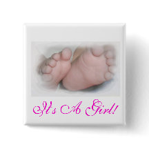 It's A Girl! Button