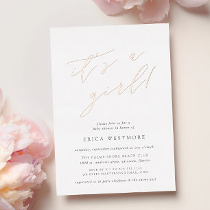 It's a Girl   Calligraphy Baby Shower