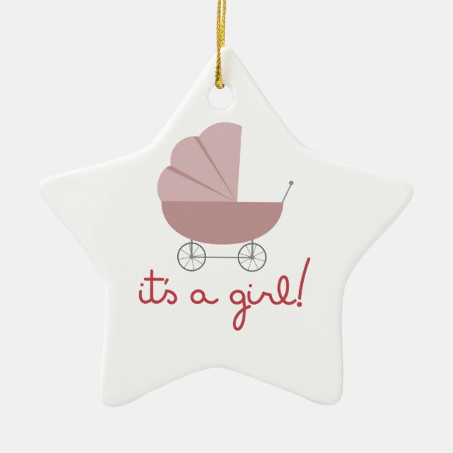 Its A Girl Ceramic Tree Decoration (Front)