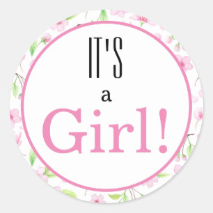 It's a Girl! Classic Round Sticker