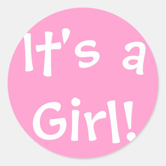 It's a Girl! Classic Round Sticker (Front)
